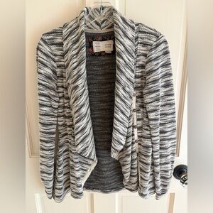 Anthropologie Saturday Sunday brand Sweater / Blazer in Charcoal Gray & White
